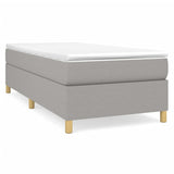 Box Spring Bed Frame Light Grey Single Fabric 3121205