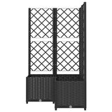 Garden Planter with Trellis Black 80x80x136 cm PP 318275