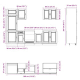 ZNTS 7 Piece Kitchen Cabinet Set Kalmar Concrete Grey Engineered Wood 3314785