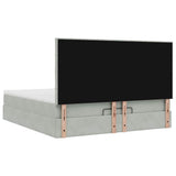 Ottoman Bed with Mattresses Light Grey 160x200cm Velvet 3313481