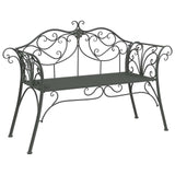 Garden Bench 2-Seater 130 x 47 x 90 cm Steel Silver Grey 42029541