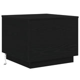 Coffee Table with LED Lights Black Oak 50x50x40 cm 862259