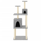 Cat Tree with Sisal Scratching Posts Light Grey 167 cm 172068