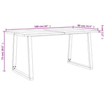 ZNTS Dining Table with Live Edge 160x80x75 cm Solid Wood Acacia 353290