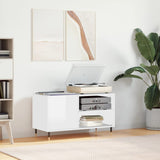 ZNTS Record Cabinet High Gloss White 85x38x48 cm Engineered Wood 831694