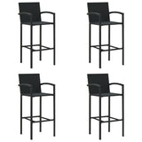 Garden Bar Set Black PE rattan Medium Footrest Bar Table Set 3187652