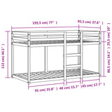 Bunk Bed without Mattress Wax Brown 90x190 cm Single Solid Wood Pine 3214875