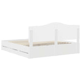 Bed Frame with Drawer White 200 x 200 cm Engineer Wood 3413380