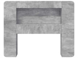 Headboard Cabinet with Storage Concrete Grey Engineered Wood 8001249