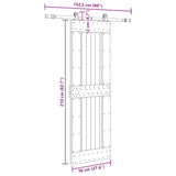 Sliding Door with Hardware Set 70x210 cm Solid Wood Pine 3332712