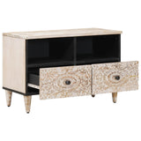 TV Cabinet White 70 x 33.5 x 46 cm Solid Mango Wood 4018369