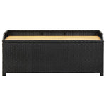 Garden Storage Bench 120 cm Poly Rattan Black 46480