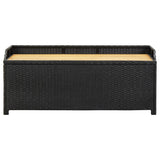 Garden Storage Bench 120 cm Poly Rattan Black 46480