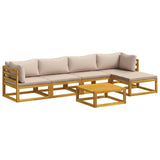 Sofa Set 6 pcs Natural Solid Acacia Wood 3417238