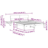 Bed Frame with Headboard Brown 160 x 200 cm Solid Pine Wood 873439