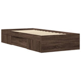 Bed Frame without Mattress Brown Oak 100x200 cm Engineered Wood 3295491