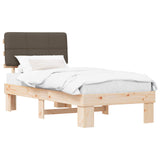 Bed Frame with Upholstered Headboard Natural and Taupe 877462