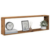 Wall Cube Shelves 2 pcs Old Wood 100x15x30 cm Engineered Wood 856582