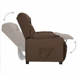 Recliner Chair Brown Fabric 339052