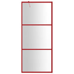 Walk-in Shower Wall with Clear ESG Glass Red 80x195 cm 154934
