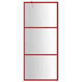 Walk-in Shower Wall with Clear ESG Glass Red 80x195 cm 154934