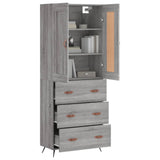 Highboard Grey Sonoma 69.5x34x180 cm Engineered Wood 3199727