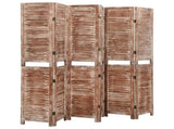 6-Panel Room Divider Brown 210x165 cm Solid Wood Paulownia 338585