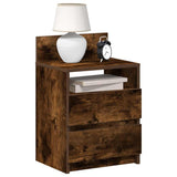 Bedside Cabinets 2 pcs with 2 Drawers Smoked Oak 40x33x60 cm 858569