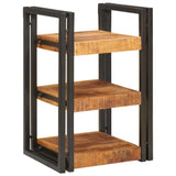 Bedside Table Brown and Black 38 x 33 x 58 cm Solid Mango Wood 4016730