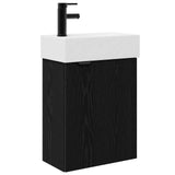 Bathroom Vanity Unit with Tap Black Oak 45.5 x 22.5 x 84 cm 889426