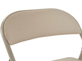4pcs Elegant Foldable Iron & PVC Chairs for Convention & Exhibition Light Brown 07394569