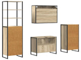 Bathroom Furniture Set with Drawer Sonoma Oak Engineered Wood 3403053