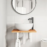 Basin Shelf Wall Mounted Steel and Solid Wood Acacia 3302768
