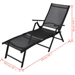 ZNTS Folding Sun Lounger Aluminium Black 41741