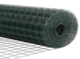 Welded Wire Fence 25 x 1 m PVC-Coated Steel Green Mesh 3336027