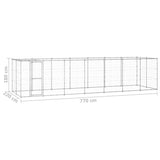 Outdoor Dog Kennel Galvanised Steel with Roof 16.94 m 3082305