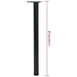 4 Height Adjustable Table Legs Black 870 mm 242149