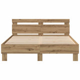 Bed Frame Artisan Oak 140 x 190 cm Engineered Wood 3333952