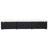 Sun Lounger Black and Cream White 317104