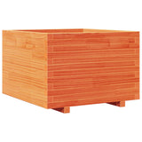 Garden Planter Wax Brown 70x70x49.5 cm Solid Wood Pine 847365