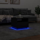 ZNTS Coffee Table with LED Lights Black 50x49x40 cm 839827