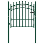 ZNTS Fence Gate with Spikes Steel 100x100 cm Green 146383