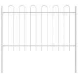 ZNTS White Garden Fence with Hoop Top - 13.6 x 0.8 m - Steel 3334164