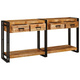 Console Tables 2 pcs Brown 160 x 33 x 75 cm Solid Mango wood 3324223