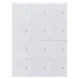 Storage Cube Organiser with 12 Cubes and Hanging Rods PP 4019583