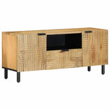 ZNTS TV Cabinet Brown 105x33x46 cm Solid Wood Mango 4017734