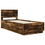 Bed Frame with Headboard Smoked Oak 70 x 190 cm Engineered Wood 3408219
