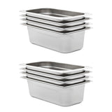 Gastronorm Containers 8 pcs GN 1/3 100 mm Stainless Steel 50895