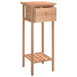 ZNTS Side Table with Drawer 25x25x60cm Solid Wood Walnut 350343