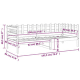 Day Bed without Mattress White 90x190 cm Single Solid Wood Pine 820762